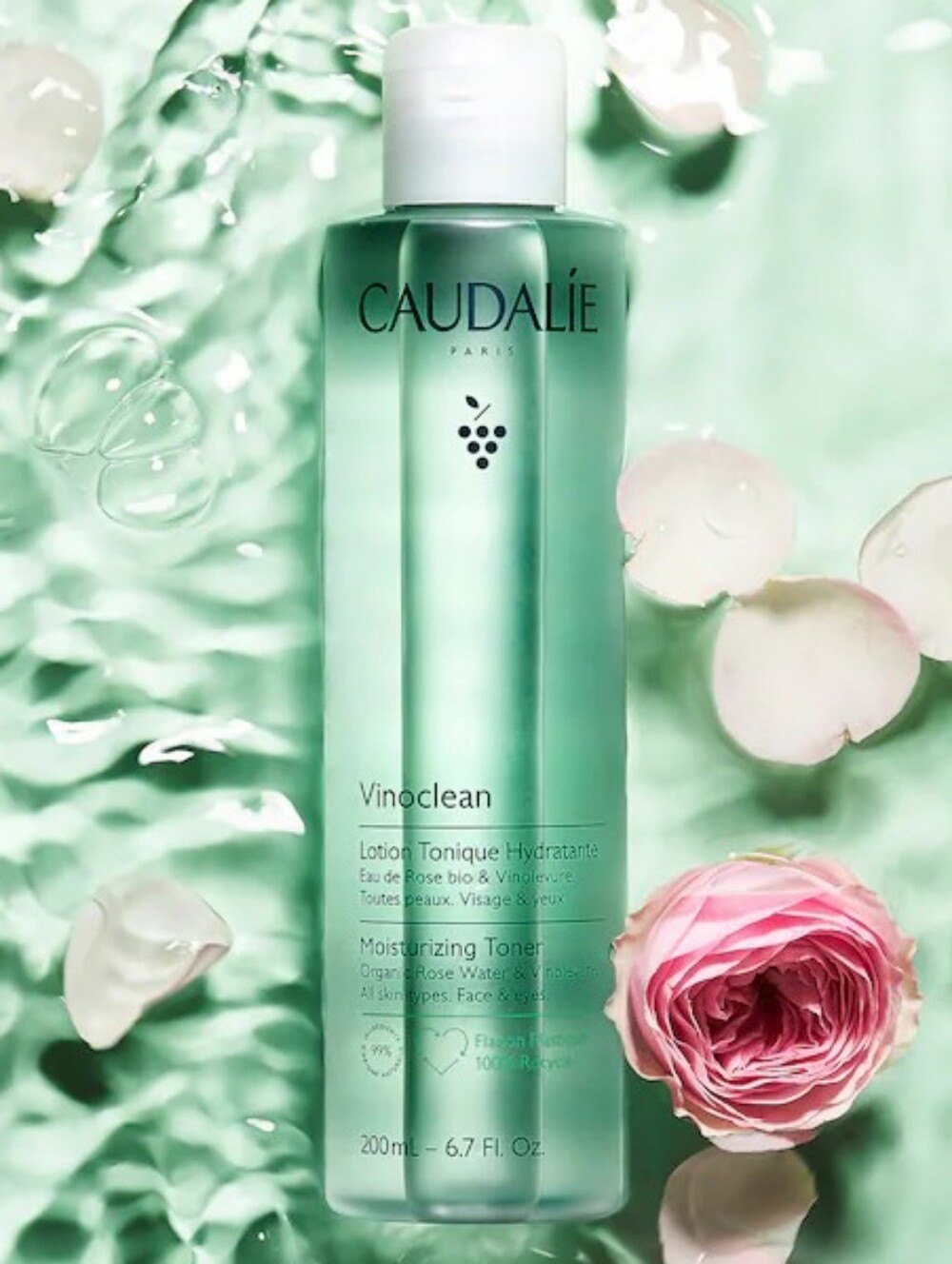 Caudalie Vinoclean Moisturizing Toner With Rose Water